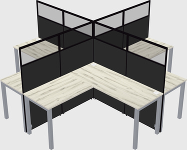 Shared l-shaped cubicles