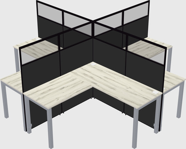 Shared l-shaped cubicles