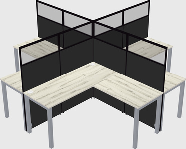 Shared l-shaped cubicles