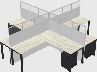Shared l-shaped cubicles