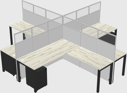 Shared l-shaped cubicles