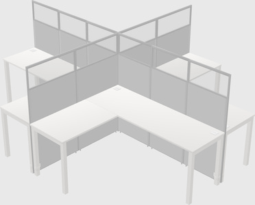 Shared l-shaped cubicles
