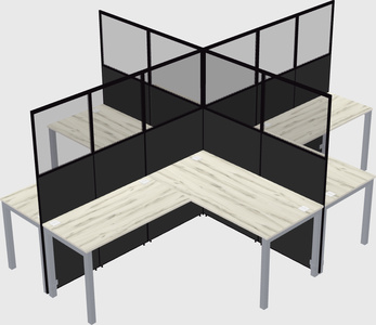 Shared l-shaped cubicles