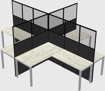 Shared l-shaped cubicles