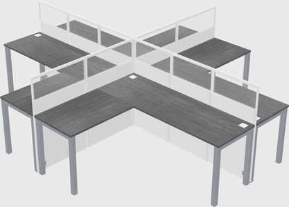 Shared l-shaped cubicles