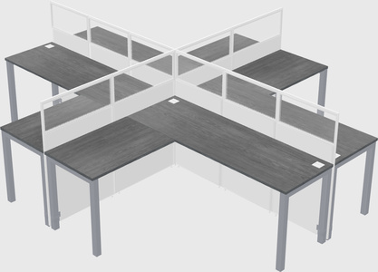 Shared l-shaped cubicles