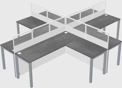 Shared l-shaped cubicles