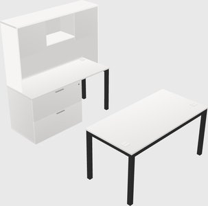 Parallel desk + file cabinet