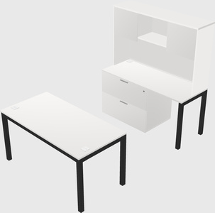 Parallel desk + file cabinet