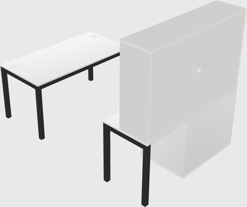 Parallel desk + file cabinet