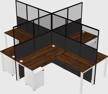 Shared l-shaped cubicles