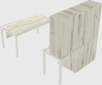 Parallel desk + file cabinet