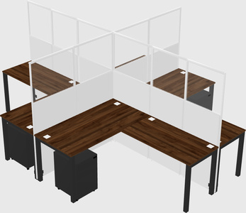 Shared l-shaped cubicles