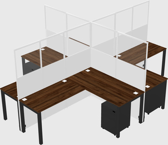 Shared l-shaped cubicles