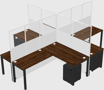 Shared l-shaped cubicles