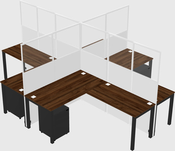 Shared l-shaped cubicles
