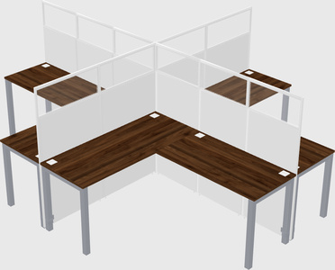 Shared l-shaped cubicles