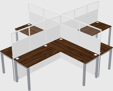 Shared l-shaped cubicles