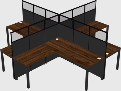 Shared l-shaped cubicles