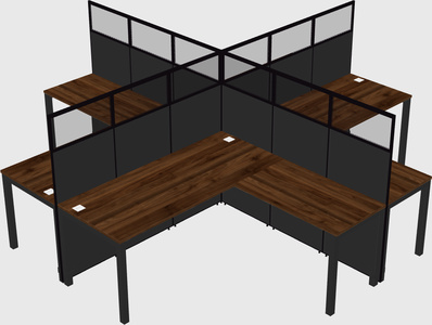 Shared l-shaped cubicles