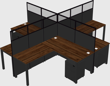Shared l-shaped cubicles
