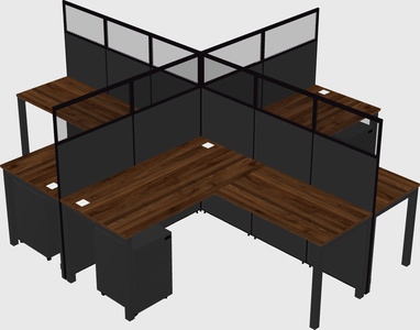 Shared l-shaped cubicles