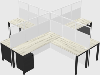 Shared l-shaped cubicles