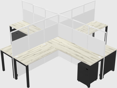 Shared l-shaped cubicles