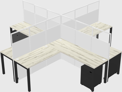 Shared l-shaped cubicles