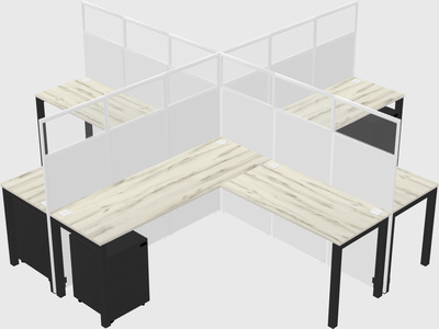 Shared l-shaped cubicles