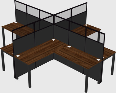 Shared l-shaped cubicles