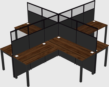Shared l-shaped cubicles