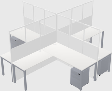 Shared l-shaped cubicles