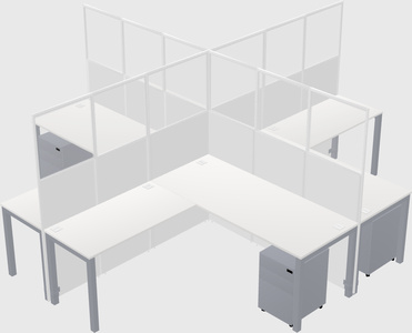 Shared l-shaped cubicles