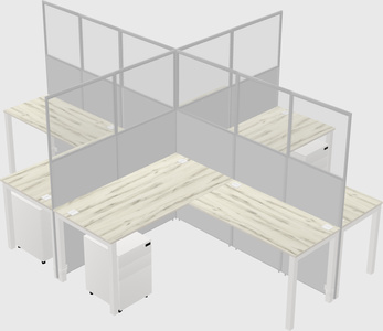 Shared l-shaped cubicles
