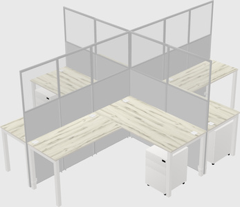 Shared l-shaped cubicles