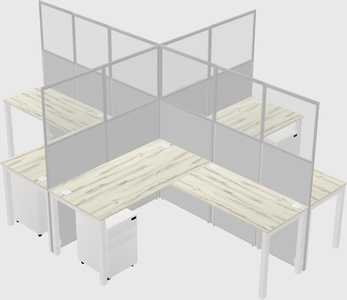 Shared l-shaped cubicles