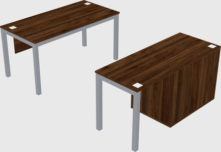 Parallel desk + file cabinet