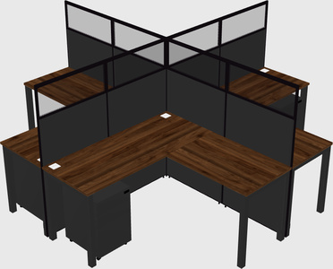 Shared L-shaped Cubicles