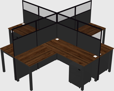 Shared l-shaped cubicles