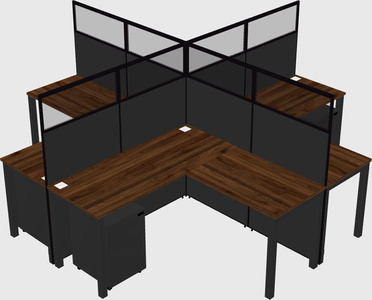 Shared l-shaped cubicles