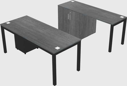 Parallel desk + cabinet