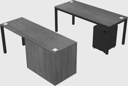 Parallel desk + cabinet