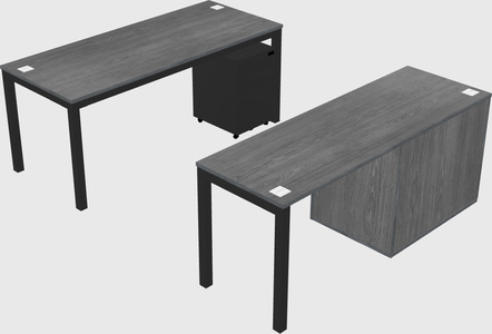 Parallel desk + cabinet