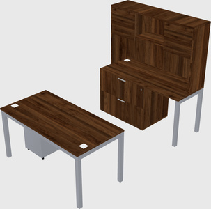 Parallel desk + file cabinet