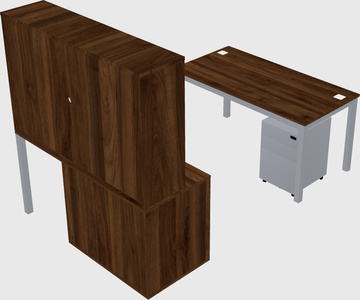 Parallel desk + file cabinet