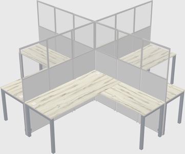 Shared l-shaped cubicles
