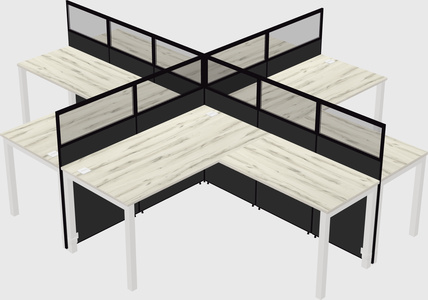 Shared l-shaped cubicles
