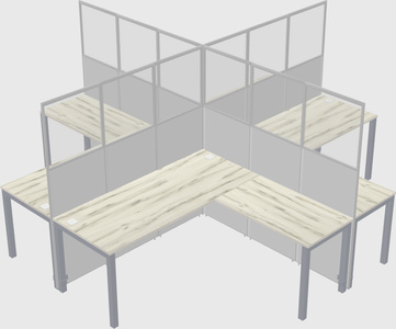 Shared l-shaped cubicles