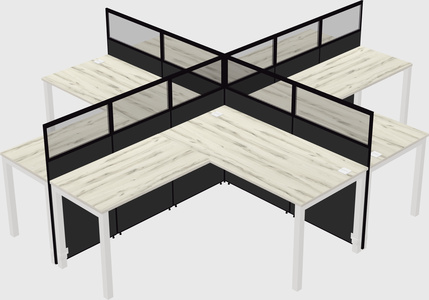Shared l-shaped cubicles